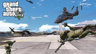 GTA 5 MODS | UFO & ALIENS INVASION ATTACKS THE AIR FORCE BASE | MILITARY Vs ALIENS PART 1