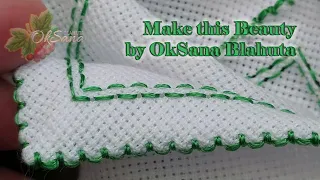 Making a relief edge diagonally across the fabric