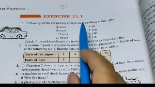 Ex-11.1 Chapter - 11 Direct and Inverse Proportion  || Class 8th Maths New Edition