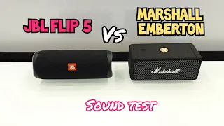 JBL Flip 5 Vs. Marshall Emberton Compact Portable Speakers | Bass Sound Test
