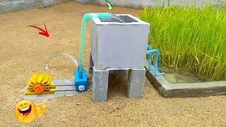How to make a mini concrete water tank | double water pump supply|@Make_Toys @sunfarming7533