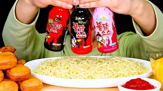 핵까르보불닭볶음면과 미니핫도그 미니돈까스 먹방~!! Hot Spicy Noodles Mini Corndog Pork Cutlet MuKBang~!!