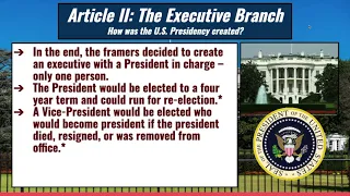 Article II: The Executive Branch