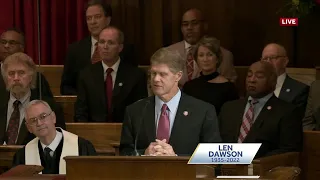 Clark Hunt speaks at Len Dawson's memorial service