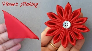 DIY: How to make an adorable fabric rose flower in just few minutes! | DIY Flower