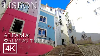 Alfama Lisbon Walking tour 2022 -  LISBOA Portugal 4K Ultra HD 3D Audio