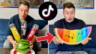 Wassermelone wird BUNT 🎨😳 ich teste VIRALE Tik Tok Lifehacks ZUM NACHMACHEN 😍