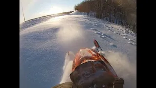 Arctic Cat CFR 1000r vs. Ditch. Drive belt explodes...paddle track & loud exhaust