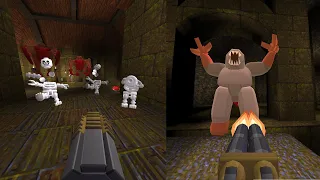 Quake mod: Block-pak wip3: Shamblers and Zombies gameplay