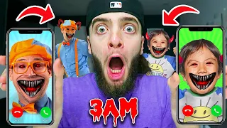 DO NOT CALL RYANS WORLD AND BLIPPI AT 3AM!! *RYANS WORLD EVIL TWIN & BLIPPI EVIL TWIN IN REAL LIFE*