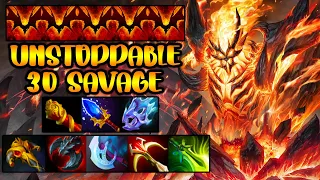 UNSTOPPABLE 30 SAVAGE - SHADOW FIEND - THE MOST INSANE TEAM FIGHT - DOTA2 GAMEPLAY