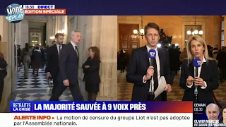 Réforme des retraites : rejet de la motion de censure portée par Liot, à neuf voix près