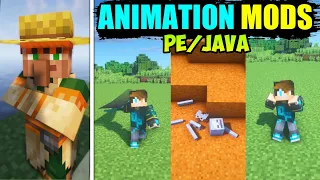 Top 6 Mobs ANIMATION Mods | Player animation mod minecraft | Top 6 Mods Hindi