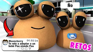 🤩Cumpliendo Retos como Pou en Brookhaven 😆/Roblox