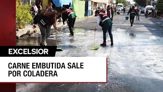 ¿Qué pasó con la coladera donde brotaron restos de carne?