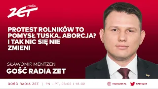 Sławomir Mentzen: Protest rolników to pomysł Tuska. Aborcja? I tak nic się nie zmieni