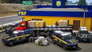 MOTORISTA TENTA FUGIR DA PRF COM CAMINHÃO CHEIO DE DROGAS | GTA 5 POLICIAL