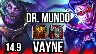 DR. MUNDO vs VAYNE (TOP) | 7/0/4, Godlike | NA Master | 14.9