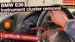 BMW E36 Instrument cluster removal. (Instrument cluster light bulb removal)