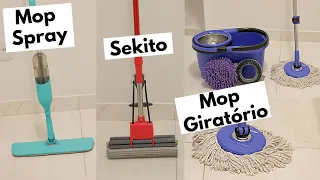 QUAL O MELHOR MOP PARA LIMPEZA? | comparando Mop spray / Mop sekito / Mop giratório