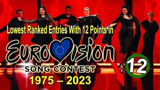 Lowest Ranked Entries With 12 Points in Eurovision (1975-2023)