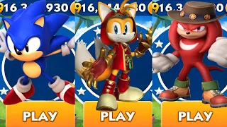 Sonic Dash - Classic Sonic vs Dragonclaw Tails vs Series knuckles-All Characters Unlocked - Gameplay