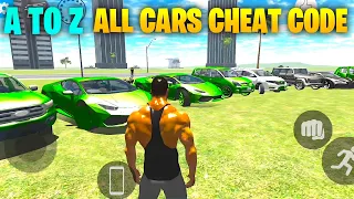 A to  Z ALL CARS CHEAT CODE | Gta India | Indian Bikes and Cars Driving 3d All Cheat Codes |