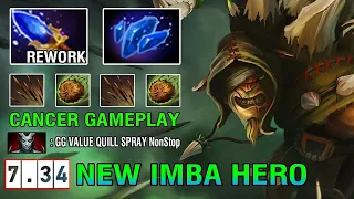 New Broken 7.34 [Bristleback] Rework Aghanim's Scepter + Shard Endless QUILL SPRAY Dota2