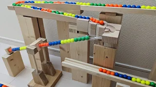 Marble Run ASMR ☆ Transparent pipe Japanese "Shishi-odoshi" + Bornelund Quadrilla + HABA Wave Slope