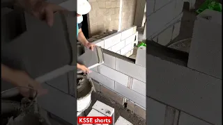 Concrete foam blocks masonry construction and bricks laying techniques; skill and career #learning