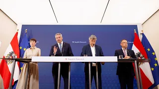 Pressefoyer nach dem Ministerrat