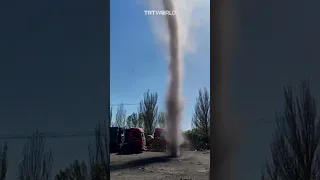 Giant dust devil whips up a storm in China