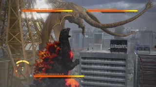 GODZILLA Ps4 online battle burning Godzilla vs king ghidorah vs mecha king ghidorah