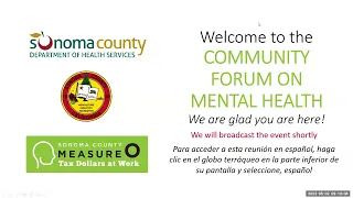 Sonoma County Community Mental Health Forum, May 2