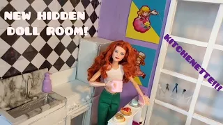 #new #hidden #dollroom made by hubby for the #barbie #dolls 1/6 scale #kitchendesign #diy