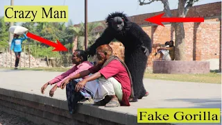 Fake Gorilla Attack Prank: Scary Gorilla Vs Man Prank Video - Can Not Stop Laughing