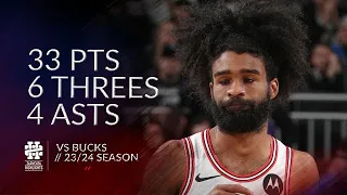 Coby White 33 pts 6 threes 4 asts vs Bucks 23/24 season