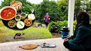 Cooking Abgoosht (Broth) with lamb meat in Garden | IRAN Village Life