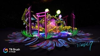 Tilt Brush Art - Underwater Temple by Whole9 [Mixed Reality Video]