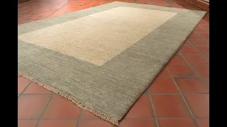 Handmade quality Pakistan contemporary rug with soft grey plain border 308925