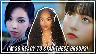 FIRST LOOK AT KPOP GIRL GROUPS! ✨ (AESPA, LE SSERAFIM, TWICE, DREAMCATCHER & RED VELVET!)