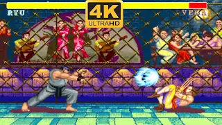 RYU vs VEGA 💥 Street Fighter 2 CE (Hardest) 💥 4K UHD Gameplay