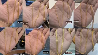 Latest 22k gold chain with weight and price | From 3 grams gold chain designs  collection 2023