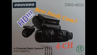 PRUVEEO Quad Dash Cam | review and installation | D90 4-CH | HD 256G