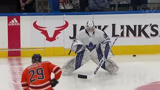 GOALIES WARM-UP / EDMONTON OILERS - TORONTO MAPLE LEAFS / ANDERSEN, SMITH,KOSKINEN,HUTCHINSON,WOLL