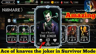 Level 60 The Joker Ace of knaves Survivor Mode Gameplay | totally Amazing character | MK Mobile