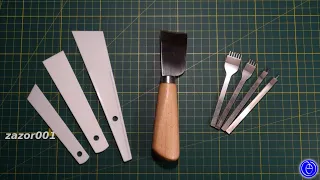 Инструмент для работы с кожей (нож, шпателя, пробойники)