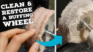 How To Restore a Buffing Wheel - Clean and remove caked up compound using a rake - KRVR Chef Knives