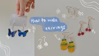 🍒 how to make earrings + shrinky dinks tutorial🌱
