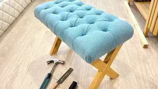 How To Make A Tufted Bench - A Unique & Eye-Catching Piece of Home Decor | DIY by Polkilo